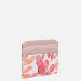Portacarte in pelle fucsia