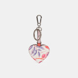 Fuchsia leather heart keychain