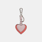 Fuchsia leather heart keychain