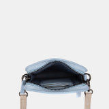 Bolso para móvil de piel azul claro