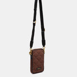 Padded brown phone bag.