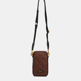 Padded brown phone bag.
