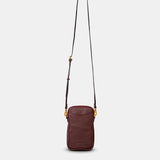 Handytasche aus braunem Leder.
