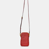 Handytasche aus rotem Leder.