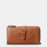Cartera grande de mujer en piel cognac