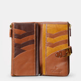 Cartera grande de mujer en piel cognac