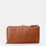 Cartera grande de mujer en piel cognac