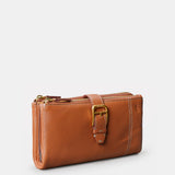 Cartera grande de mujer en piel cognac