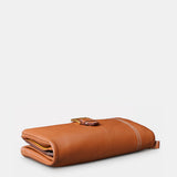 Cartera grande de mujer en piel cognac