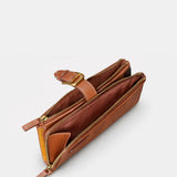 Cartera grande de mujer en piel cognac