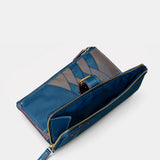 Cartera grande de mujer en piel azul