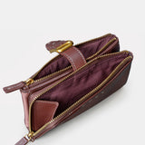 Cartera mediana de mujer en piel marrón