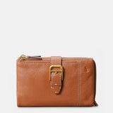 Cartera mediana de mujer en piel cognac