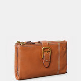 Cartera mediana de mujer en piel cognac