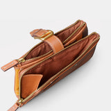 Cartera mediana de mujer en piel cognac