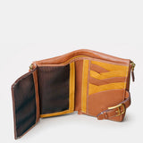Cartera mediana de mujer en piel cognac