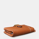 Cartera mediana de mujer en piel cognac