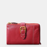 Cartera mediana de mujer en piel roja