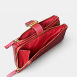 Cartera mediana de mujer en piel roja
