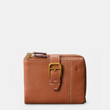 Cartera pequeña de mujer en piel cognac