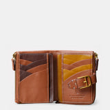 Cartera pequeña de mujer en piel cognac