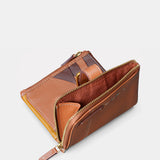 Cartera pequeña de mujer en piel cognac