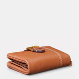 Cartera pequeña de mujer en piel cognac
