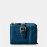 Cartera pequeña de mujer en piel azul