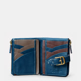 Cartera pequeña de mujer en piel azul