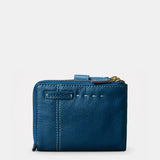 Cartera pequeña de mujer en piel azul