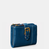 Cartera pequeña de mujer en piel azul