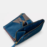 Cartera pequeña de mujer en piel azul