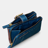 Cartera pequeña de mujer en piel azul