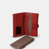 Cartera grande de mujer en piel roja