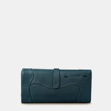 Cartera grande de mujer en piel azul