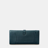 Cartera grande de mujer en piel azul