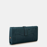 Cartera grande de mujer en piel azul