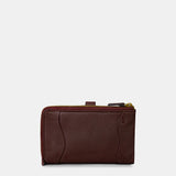 Cartera mediana de mujer en piel marrón