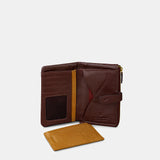 Cartera mediana de mujer en piel marrón