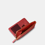 Cartera mediana de mujer en piel roja