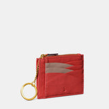 Tarjetero de mujer en piel roja