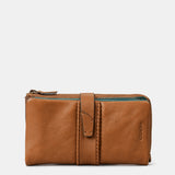 Large women's wallet in cognac leather.