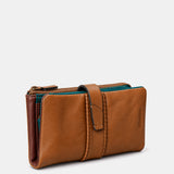 Large women's wallet in cognac leather.