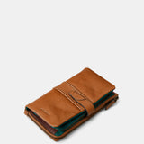 Large women's wallet in cognac leather.