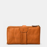 Cartera grande de mujer en piel cognac