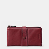 Cartera grande de mujer en piel burdeos