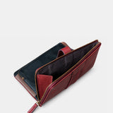 Cartera grande de mujer en piel burdeos