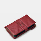 Cartera grande de mujer en piel burdeos