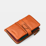 Cartera mediana de mujer en piel cognac