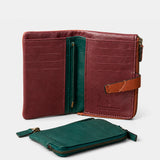 Cartera mediana de mujer en piel cognac
